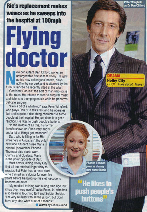 An article about Peter on Holby City